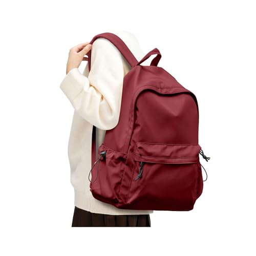SEAFEW Red Lightweight Basic Backpack for High School,College Bookbag for Womens,Travel Laptop Backpacks for Teen Girls,School Bag Casual Daypack - color: Red Lightweight