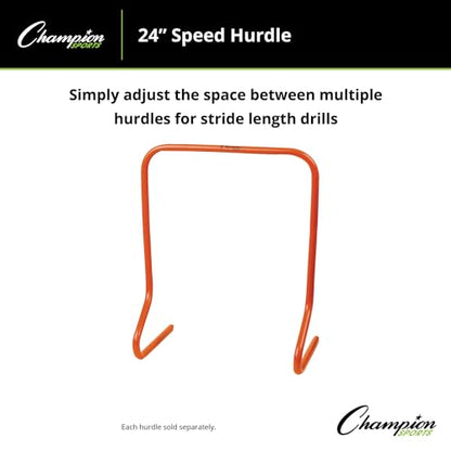 Champion Sports Speed Hurdles – Lightweight Adjustable Agility & Jump Training for Athletes - Speed & Stride Drills, Soccer, Football & Track - style: 24" Orange (Single Hurdle)