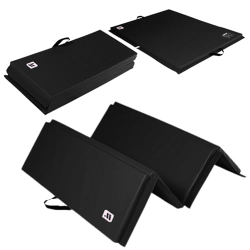 We Sell Mats - 4 ft x 6 ft x 2 - Personal Fitness & Exercise Mat for Home Workout - Lightweight and Folds for Carrying – All Purpose Gym Mat – Thick Mat for Yoga, Pilates, Stretches, Floor Exercises - color: Black