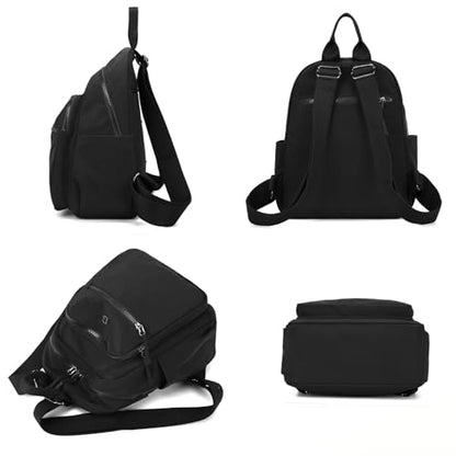Mini Backpack Purse for Women Lightweight Nylon Casual Bag Small Daypacks for Work Travel (B Wine Red) - color: B Wine Red