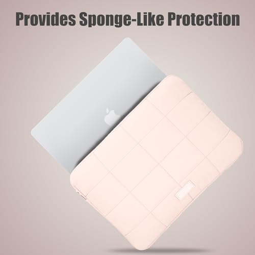 Puffy Laptop Sleeve 15-16 Inch Matte Pink, Waterproof Carrying Case Bag for Women, Fluffy Computer 15.6 HP Case, Compatible with MacBook Pro 16 Inch, MacBook Air M2 M1, Asus/Dell XPS/Lenovo - color: Matte Pink, size: 15-16 inch