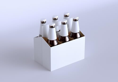 ICE N COLD 6pk Cardboard Carrier (White, 150ct) | Holds 6pk 12oz Bottles | FAST SAME DAY SHIPPING