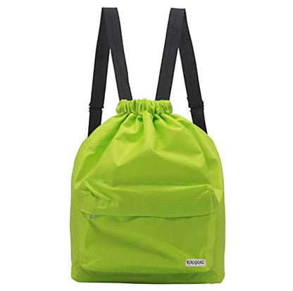 KIKIGOAL Dry Wet Separated Swimming Bag Portable Drawstring Backpack Waterproof Gym Sports Pool Beach Gear Bag - color: Green