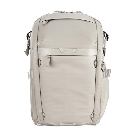 VANGUARD VEO Metro B25L Camera & Everyday Backpack (Cream) – Fits 70–200mm Attached, 16" Laptop Storage, Convertible Daypack Design, Carry-On Ready - color: Cream, size: 25L