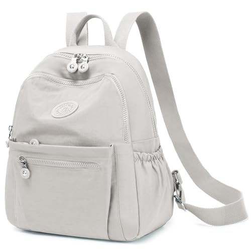 Mini Backpack Purse for Women Lightweight Nylon Casual Bag Small Daypacks for Work Travel (A Cream White) - color: A Cream White