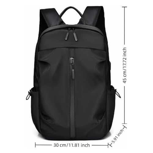 Laptop Backpack for Women and Men, Waterproof Lightweight Travel Daily Rucksack, Nylon Waterproof Material, for 15 inches Computer Bags (Black)