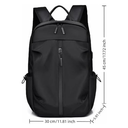 Laptop Backpack for Women and Men, Waterproof Lightweight Travel Daily Rucksack, Nylon Waterproof Material, for 15 inches Computer Bags (Black)