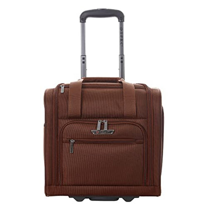 TPRC 15” Underseat Carry-On Luggage Airline Approved Personal Item with USB Charging Port, Brown - color: Brown