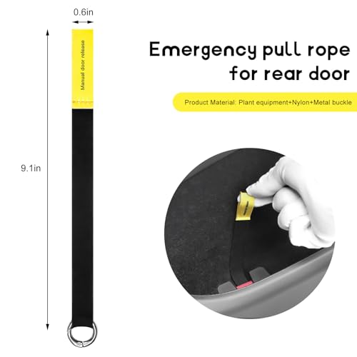 4 PCS Car Door Emergency Pull Cords, High Strength Nylon Manual Door Release Strap for Quick Escape, Universal Extended Safety Rope Escape Pull Strap for Vehicle Doors
