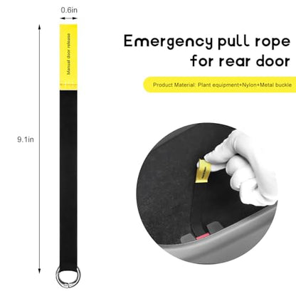 4 PCS Car Door Emergency Pull Cords, High Strength Nylon Manual Door Release Strap for Quick Escape, Universal Extended Safety Rope Escape Pull Strap for Vehicle Doors