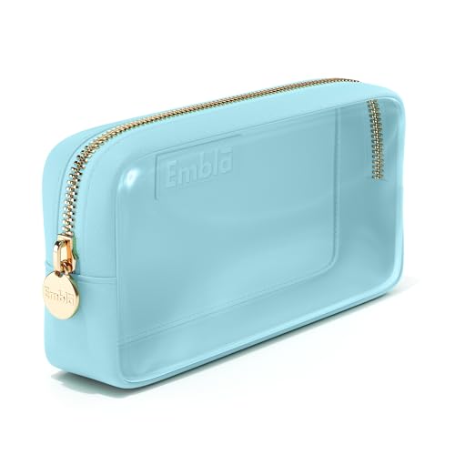 Embla Medium Clear Makeup Bag Travel for Toiletries Cute Make Up Nylon Organizer Pouches Quart Size Cosmetic Bags for Women Girls Zipper Toiletry Skincare Pouch Organizer for Purse Turquoise - color: Cotton Candy, size: Small