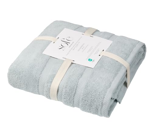 SOFE H&L | Olea Luxury Turkish Cotton Bath Towel Set of 1 : 1 Jumbo Bath Towel - Light Blue | Premium, Soft, Durable, Absorbent | XL Bath Towels Oversized - color: Light Blue, size: Set of 1 (1 Jumbo Bath Towel)