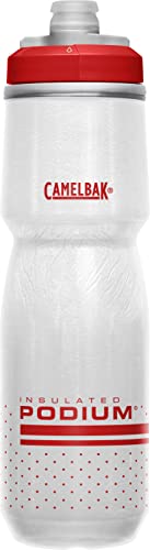 CamelBak Podium Chill Insulated Bike Squeeze Water Bottle, Cold Retention for Cycling, 24oz, Fiery Red/White - color: Fiery Red/White