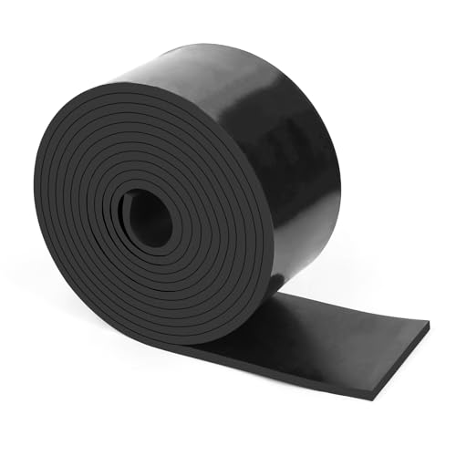 HooTown Solid Rubber Sheets Strips, 3” Wide x 1/5" Thick x 120” Long Neoprene Rubber Rolls Perfect for DIY Gasket Material, Sealing, Liner, Shield, Padding, Mat for Weather Stripping, No Adhesive - size: 3” Wide x 120” Long, style: 1/5" Thick