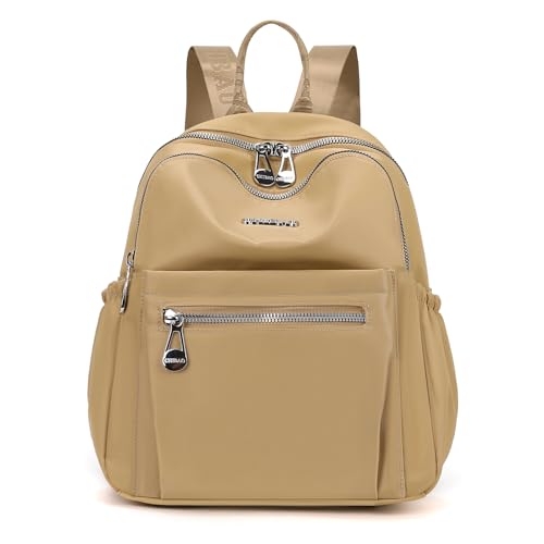 Backpack Purse for Women Ladies Nylon Bag Casual Daypack Travel Shopping Pack (D Style Beige) - color: D Style Beige