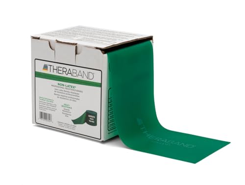 THERABAND Resistance Band, Gold, Max, 25-Yard Roll, Latex-Free, Elastic Band for Exercise, Physical Therapy, Yoga, Pilates, Stretching, Home Workouts, Color-Coded for Easy Resistance Levels - color: Green - Heavy
