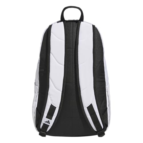 adidas Defender 5 Backpack for Sports, Gym, School and Travel, 33L, White/Gold Metallic/Black, OSFA - color: White/Gold Metallic/Black