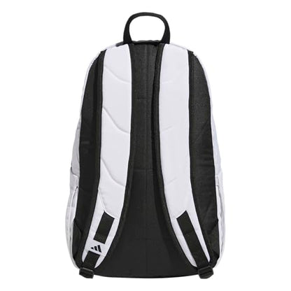 adidas Defender 5 Backpack for Sports, Gym, School and Travel, 33L, White/Gold Metallic/Black, OSFA - color: White/Gold Metallic/Black