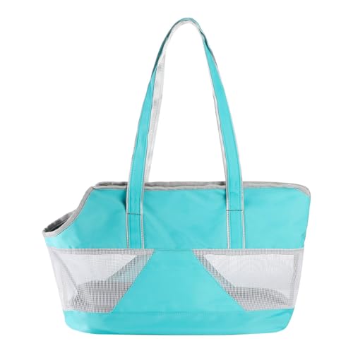 Pet Dog Purse Carrier Breathable Mesh Pets Puppy Cat Travel Outing Tote Bag Portable Cat Sling Carrier Transporter Tote Handbag Lightweight Dog Carrier Shoulder Bag with Thicken Bags Base - color: light blue
