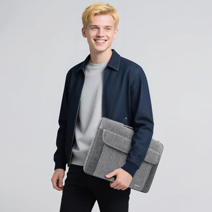 DOMISO 15.6-16 Inch Laptop Sleeve Case,Water-resistant Laptop Protective Case for MacBook Pro16,Dell XPS 16,Lenovo,HP, ASUS, Acer,Gray - color: Grey, size: 15.6-16 Inch