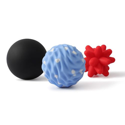 3-Piece Silicone Massage Ball Set for Deep Tissue and Trigger Points - Lacrosse Massage Balls for Myofascial Release, Muscle Knots & Plantar Fasciitis (Silicone Full-Body Recovery Set) - style: Silicone Full-body Recovery Set