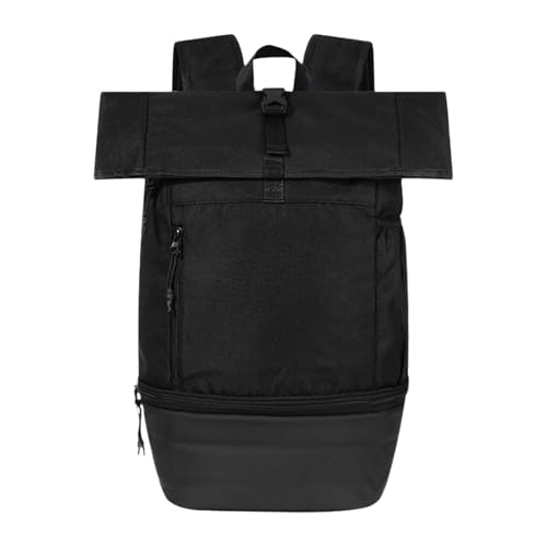 Outdoor Gym Backpack, Multifunction Large Capacity Lightweight for Fitness Travel Hiking, Nylon Daypack- Black - color: Black