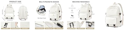 weradar Backpacks For School Teens Boys Girls,Cute Bookbag,Lightweight College Backpack For Women Men,Waterproof Middle School Bag Casual Travel Daypack(Beige) - color: B-beige