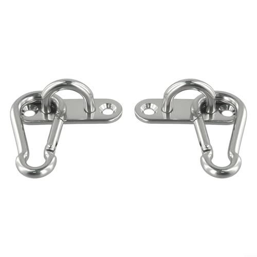 Steel Ceiling Wall Hook Anchor Hanger Yoga Swing Suspension Straps, Gym Brackets Indoor Outdoor Use, 2 Pack Silver