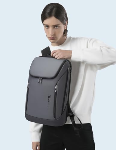 FUTURE AESTHETIC Business Smart Backpack Waterproof fit 15.6 Inch Laptop Backpack with USB Charging Port,Travel Backpack - color: Gray