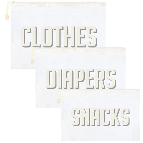 3pcs Hospital Bag Organizing Pouches for Labor and Delivery, Maternity Essentials Diaper Bag Organizer for Mom Travel - Beige/White - color: Beige/White, size: Medium