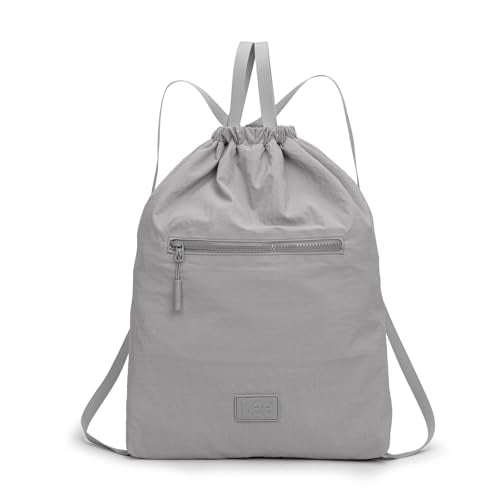 Lee Drawstring Backpack Bag Lightweight Small Gym Swim Beach Bag Water Resistant Sports Sackpack for Men Women, LEE48-002GY - color: Gray