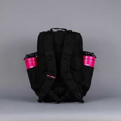 WOLFpak 45L Athletic Gym Backpack (Neon Pink) Durable 1000D Waterproof Oxford Material with MOLLE Webbing, Laptop Pocket & Dual Cup Holders, Durable Fitness/Travel/Military Daypack - color: Neon Pink