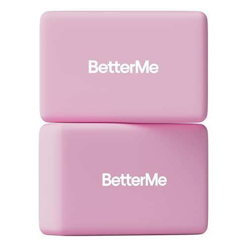 BetterMe Yoga Blocks Set of 2 – High Density Foam Yoga Blocks for Stretching, Pilates & Workouts – Lightweight Non-Slip Exercise Blocks for Flexibility & Balance - color: Raspberry Pink