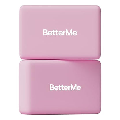 BetterMe Yoga Blocks Set of 2 – High Density Foam Yoga Blocks for Stretching, Pilates & Workouts – Lightweight Non-Slip Exercise Blocks for Flexibility & Balance - color: Raspberry Pink