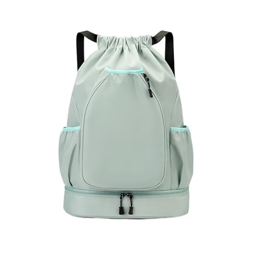 Multifunctional sports bag, backpack, independent shoe compartment, can hold basketball, badminton and tennis(Mint green) - color: Mint Green