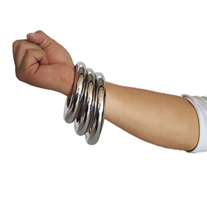 ZooBoo 2pcs Wing Chun Stainless Steel Training Rings (Pair) – Yeung Sau & Sticky Hand Strength Training for Wing Tsun, Siu Lum, and Kung Fu Practitioners - size: Diameter 9.5 CM (3.74 inches)