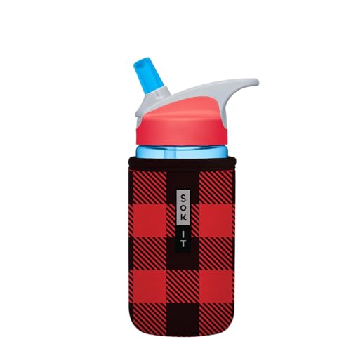 Sok It BotlSok Water Bottle Sleeve Insulated Neoprene Cover (Buffalo Check, Fits 12oz CamelBak or Nalgene) - color: Buffalo Check, size: Fits 12oz CamelBak or Nalgene