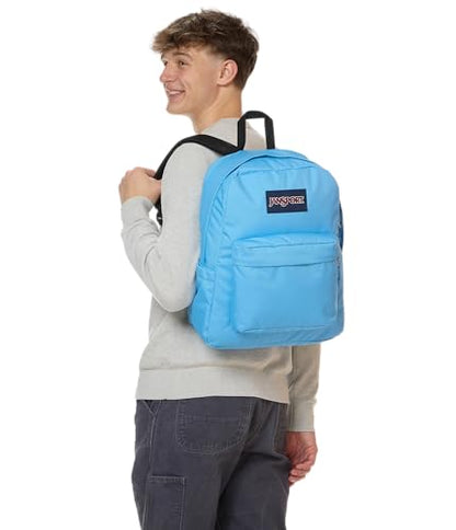 JanSport SuperBreak Plus Backpack with Padded 15-inch Laptop Sleeve and Integrated Bottle Pocket - Spacious and Durable Daypack for Work and Travel - Electric Azul - color: Electric Azul