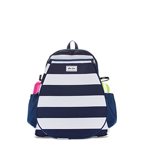Ame & Lulu Game On Tennis Backpack - Contains Padded & Adjustable Straps - Two Exterior Water Bottle Pockets - color: Captain