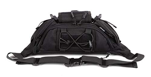 CREATOR Tactical Waist Pack Military Fanny Pack Outdoor Army Waist Bag Large Waist Pack for Daily Life Cycling Camping Hiking Hunting Fishing Black - color: Black