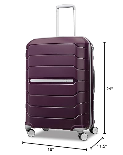 Samsonite Freeform Medium Luggage with Dual 360° Spinner Wheels - Checked Suitcase - TSA Lock, Airline-Approved - Lightweight Durable Polypropylene Expandable Hardshell - Amethyst Purple - color: Amethyst Purple, size: Checked-Medium Spinner