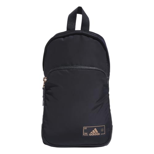 adidas Essentials Crossbody – Athletic Sling Bag with Phone Pocket - color: Legend Ink Blue/Rose Gold/2.0