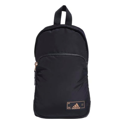 adidas Essentials Crossbody – Athletic Sling Bag with Phone Pocket - color: Legend Ink Blue/Rose Gold/2.0