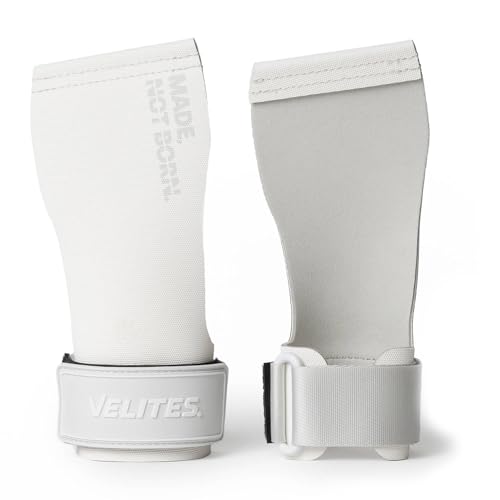 Velites - All Terrain Grips - Official Crossfit® Games Gymnastics Grips - No-Chalk Required - for All Bars & Surfaces - Includes Wristbands & Bag - color: White, size: X-Large
