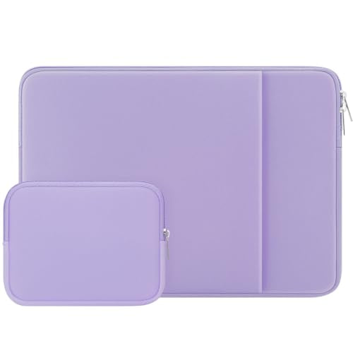 RAINYEAR 13 Inch Laptop Sleeve Compatible with 13.3" MacBook Air/Pro M1 M2 M3 M4 M5 A3449 A3240 A3113 A2681 A2338 Case Cover Bag with Front Pocket Accessories Pouch (Purple) - color: Purple, size: 13"