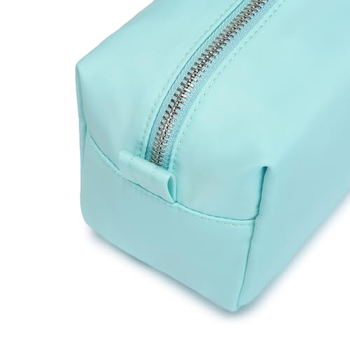 Organizer Bag Lightweight Cosmetic Bag with Ring Clasp Perfect Travel Makeup Bag for Women nylon Stand Up Design (Mint Green/Nylon) - color: Mint Green/Nylon