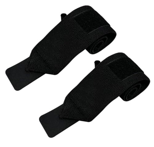 Generic Nylon Wrist Wraps - Weightlifting Wrist Straps - Black - Classic Style - Hook and Loop Closure - Heavy Duty Support and Protection for Exercise (Pair)