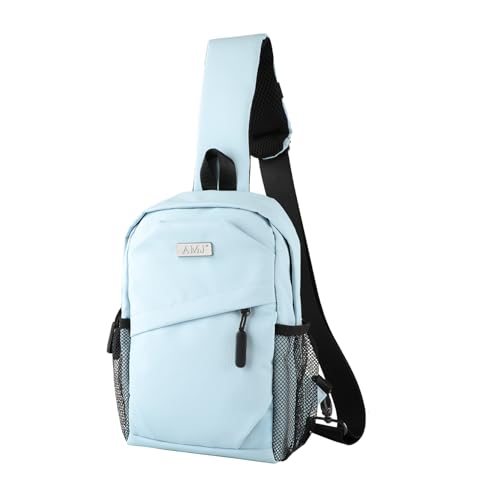 AMJ Cross-body Bag Small Handbag For Men, Shoulder Mini Bag For Women, Travel Chest Daypack for Hiking, Camping, Sports - color: Light Blue