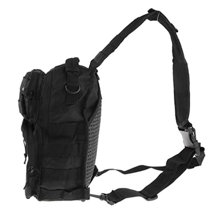 Outdoor Oxford Molle Sling Backpack for Trekking & Travel, Chest Pack Bag for Climbing & Camping - Black