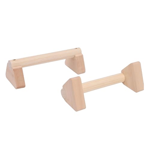 2Pcs Beech Wood Push Up Bars, Versatile Design for Inverted Push Ups Parallel Bar Support Balance Beam, with Anti Slip Hand Rubbers, for Home Workout Training - size: 25cm